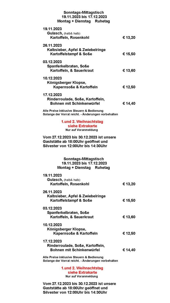 Weihnachtsmenü