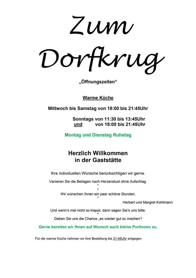 Speisekarte